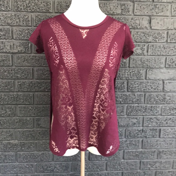 Very sexy Mossimo Illusion Top Maroon Sz xs - Picture 1 of 4